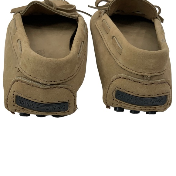 MINNETONKA Size 9 Driving Moccasins Leather Slip On Loafers Beige Tan - Picture 5 of 11